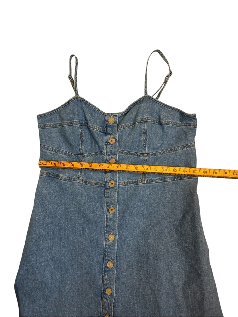 Universal Thread Denim Corset Midi Dress Button Front Smocked Back Pockets XL - Picture 4 of 11